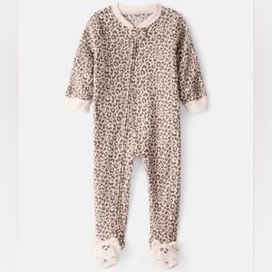 Carter's Beige Leopard Print Footed One Piece